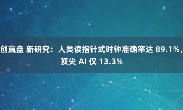 创赢盘 新研究：人类读指针式时钟准确率达 89.1%，顶尖 AI 仅 13.3%